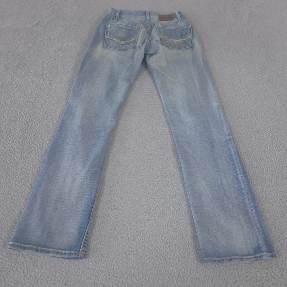 BKE Jeans Men 29x32 Long Blue Aiden‎ Bootleg Stretch Medium Wash Whiskered Denim